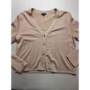 Bleusalt Malibu Womens Modal V-Neck Button Front Cardigan Tan Brown Size 4